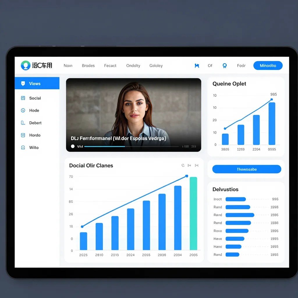 Views analytics dashboard with growth graph
