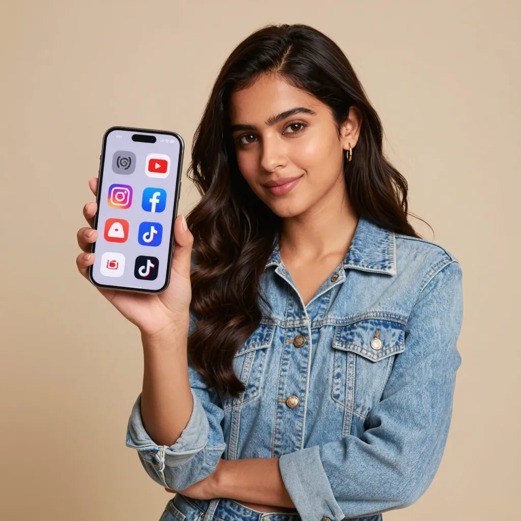 Influencer with multiple social media apps